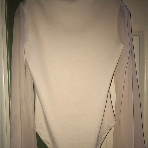 NEW Forever 21 Pink Bell Sleeve Corset Bodysuit - Picture 4 of 4